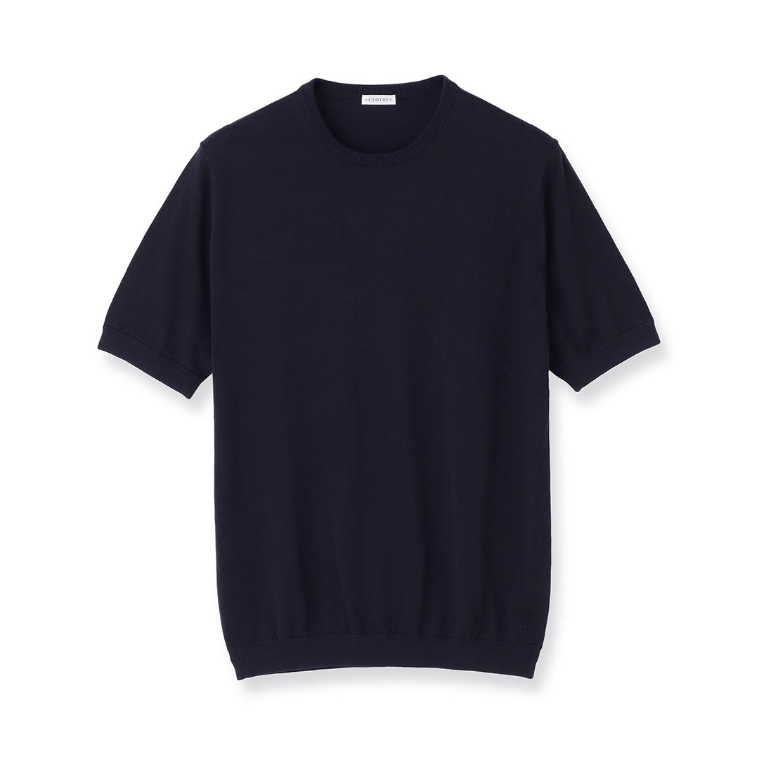 【Renewal】Knit T-shirt Color: Navy