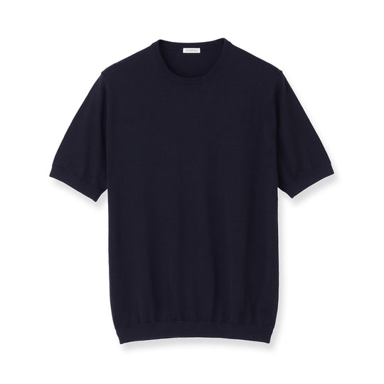 【Renewal】Knit T-shirt Color: Navy