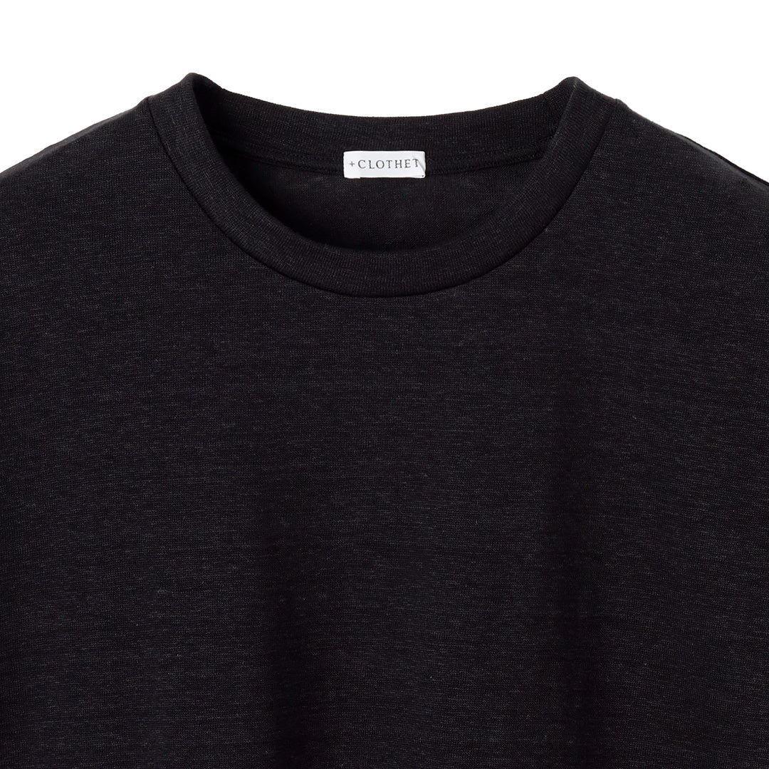 Linen Jersey Big T-shirt Color: Black