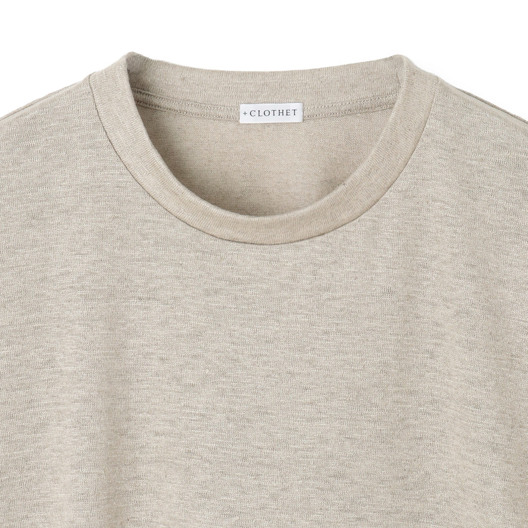 Linen Jersey Big T-shirt Color: Natural