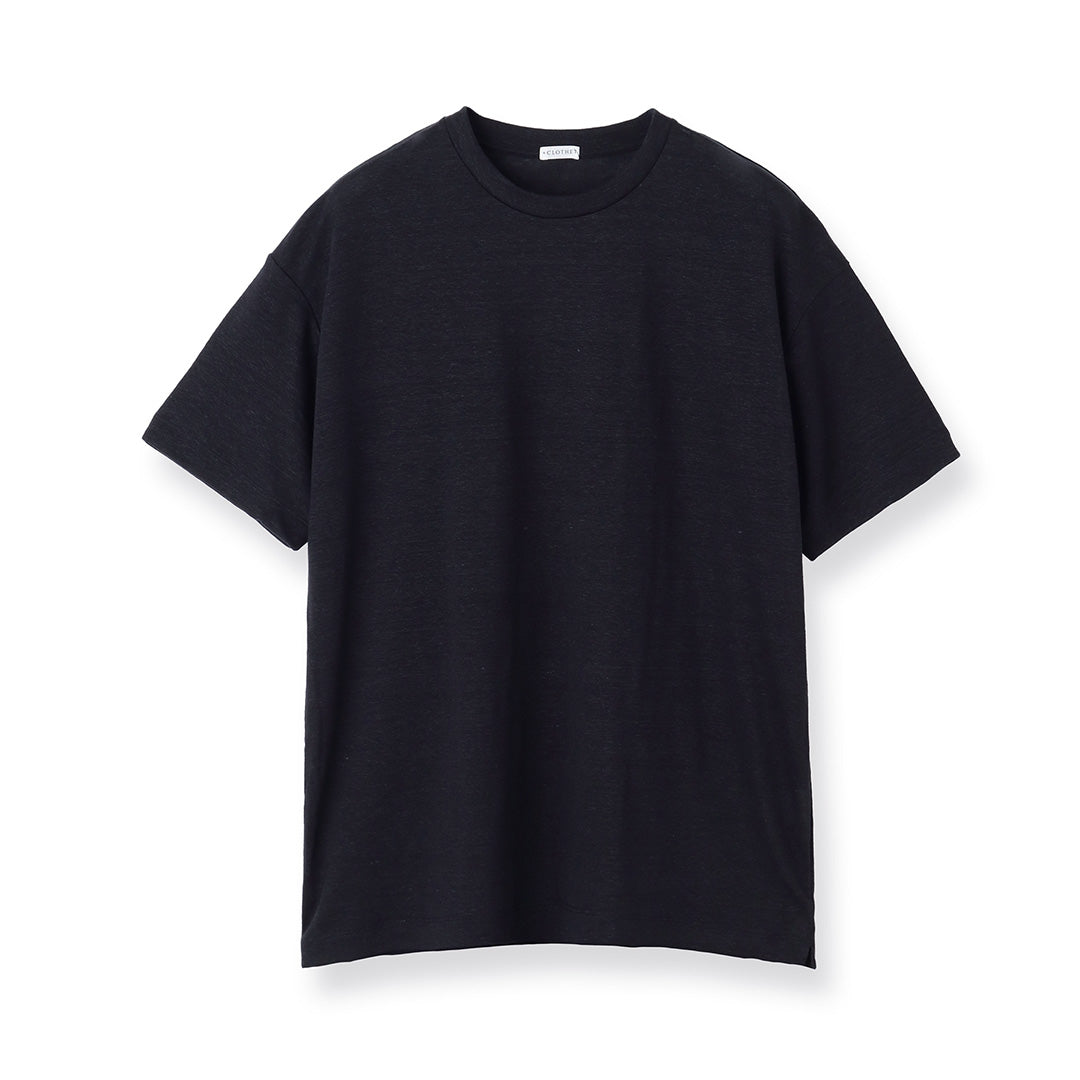 Linen Jersey Big T-shirt Color: Navy