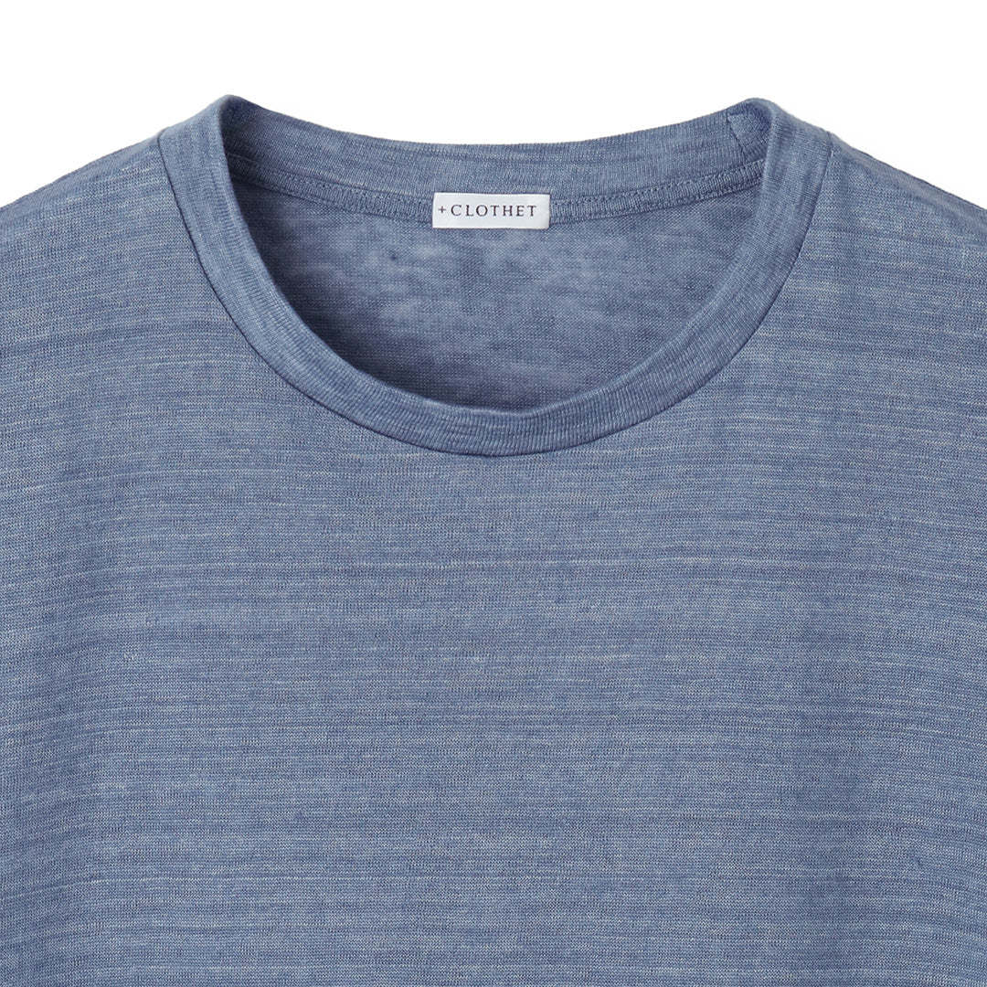 Linen Jersey Big T-shirt Color: Slate Blue