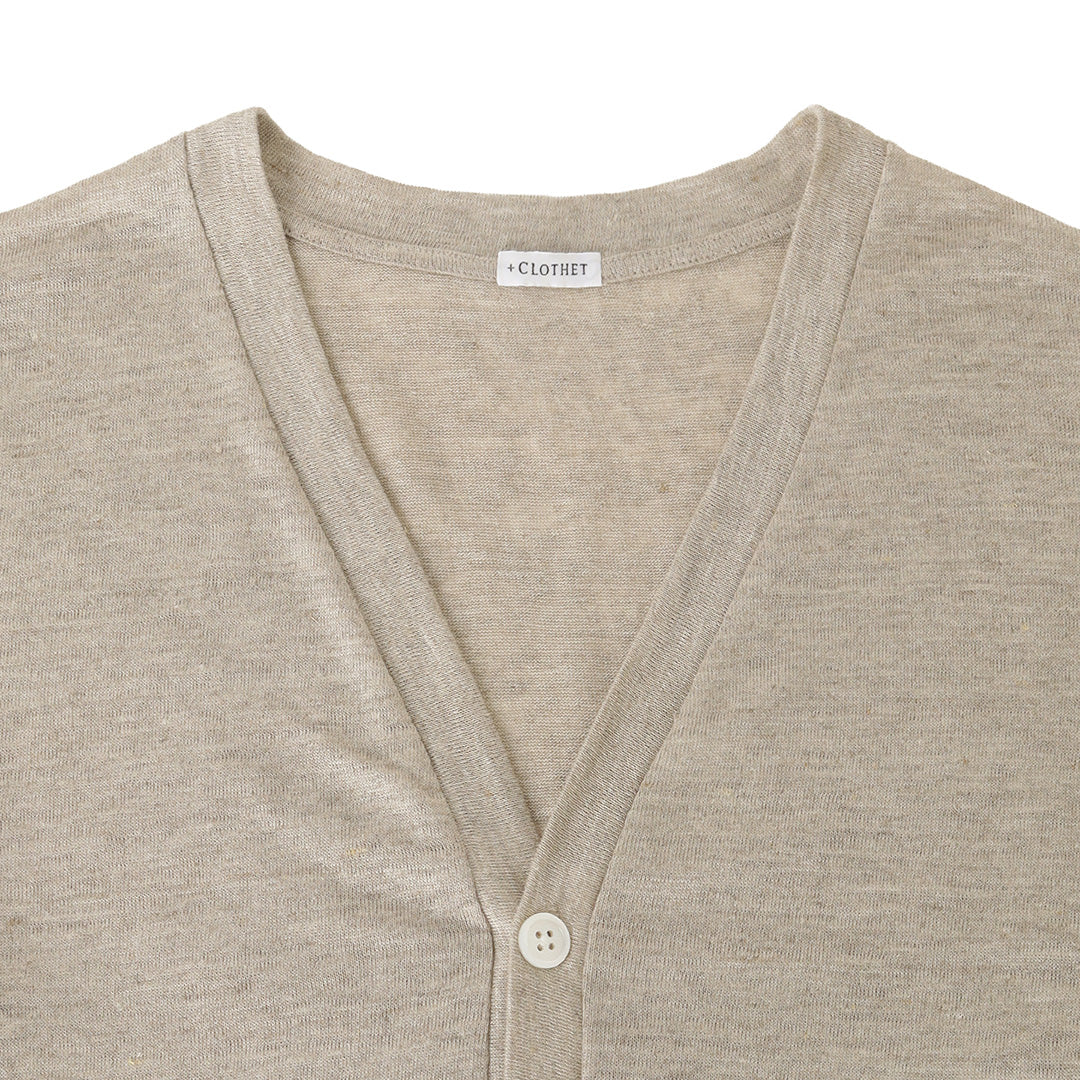 Linen Jersey Cardigan Color: Natural