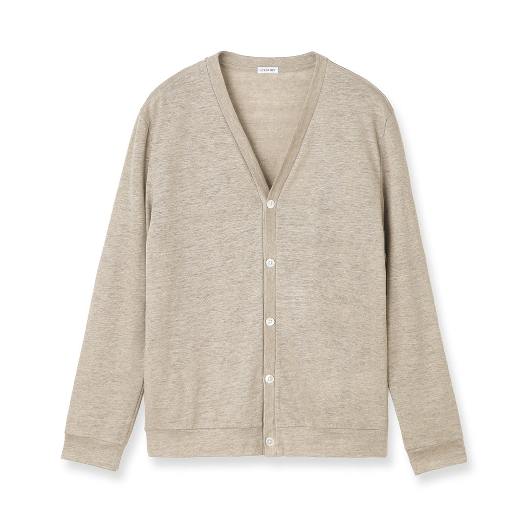 Linen Jersey Cardigan Color: Natural