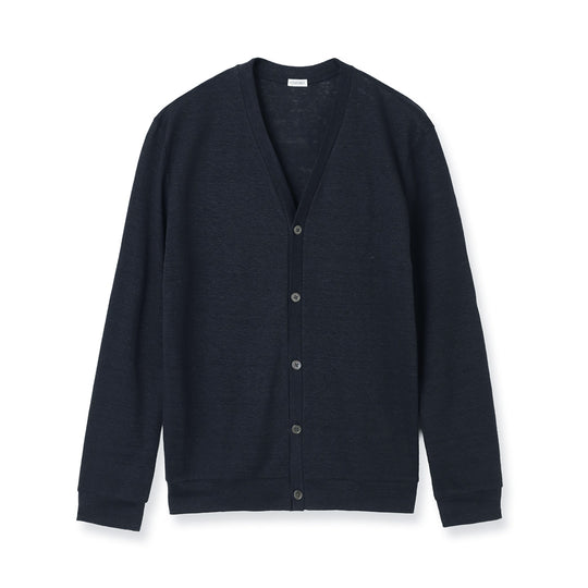 Linen Jersey Cardigan Color: Navy