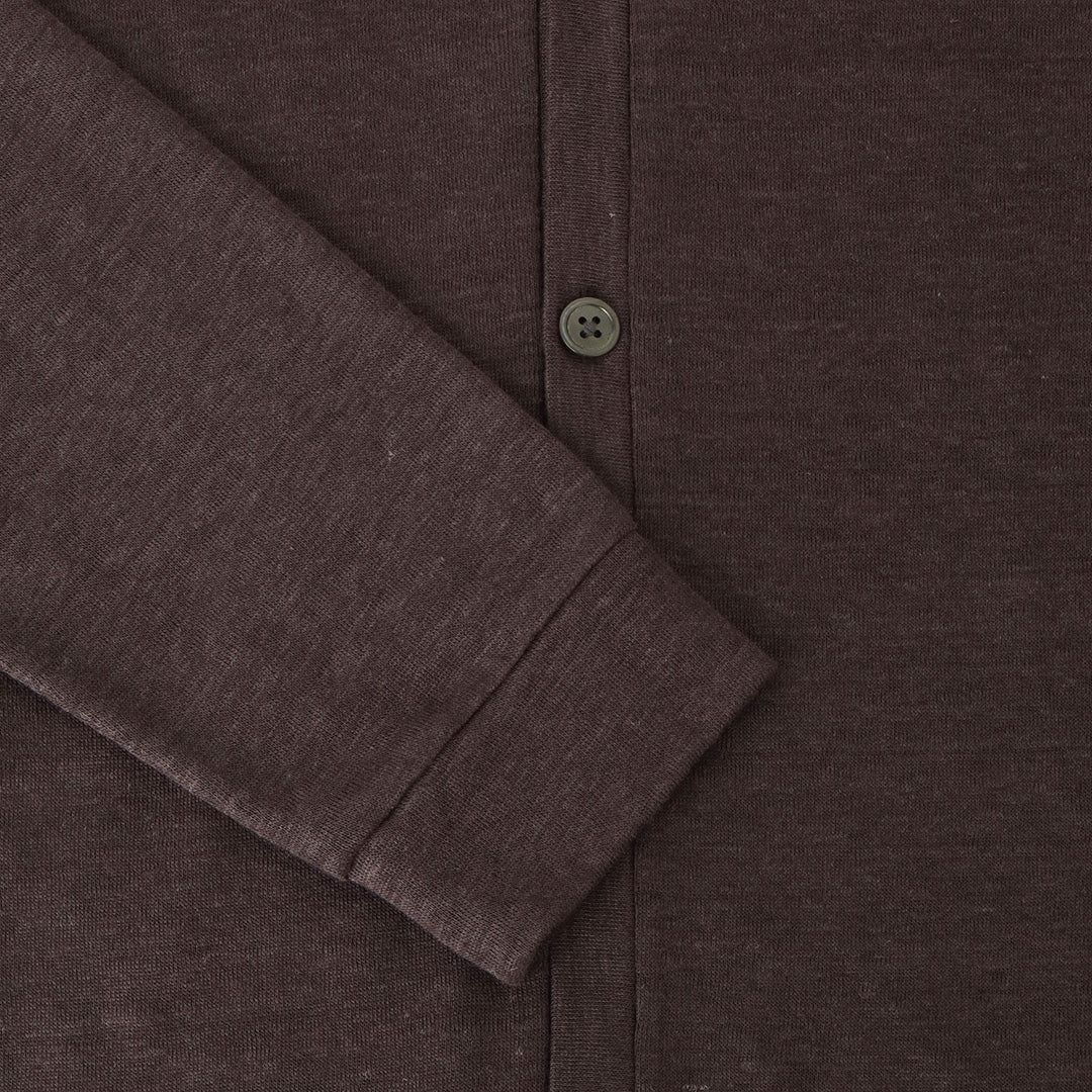 Linen Jersey Cardigan Color: Oak