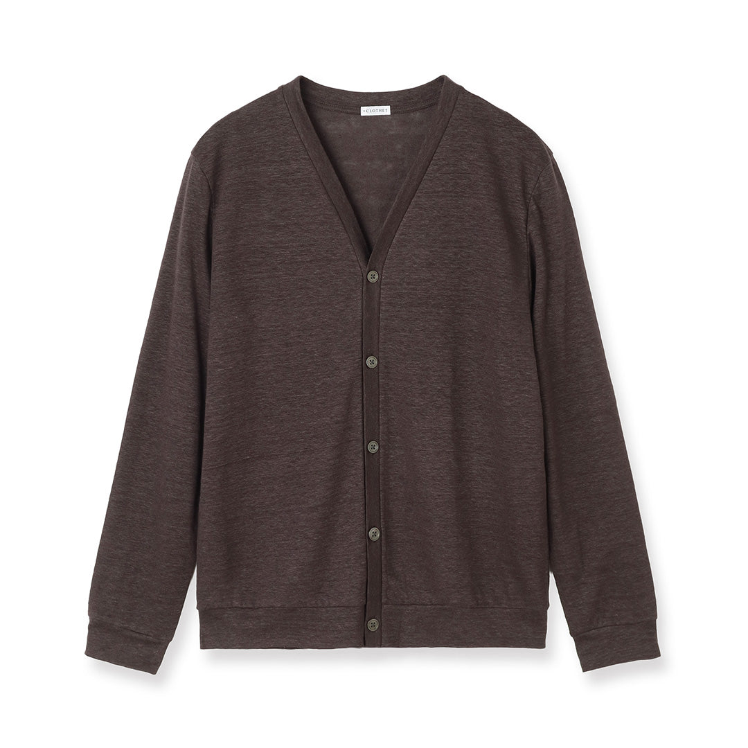 Linen Jersey Cardigan Color: Oak