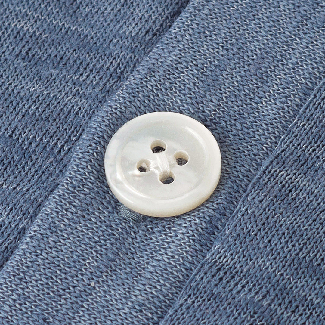 Linen Jersey Cardigan Color: Slate Blue