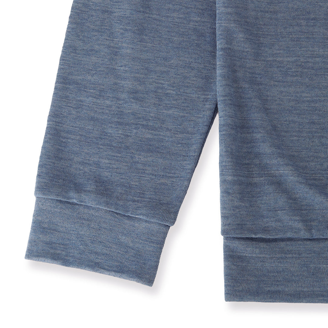 Linen Jersey Cardigan Color: Slate Blue