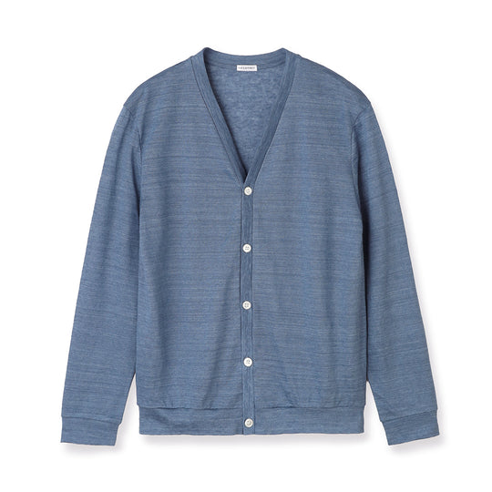 Linen Jersey Cardigan Color: Slate Blue