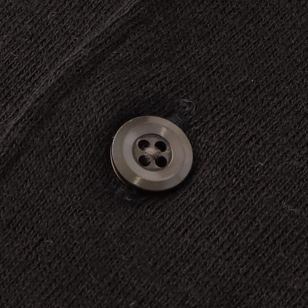 Linen Jersey Horizontal Collar Shirt: Black