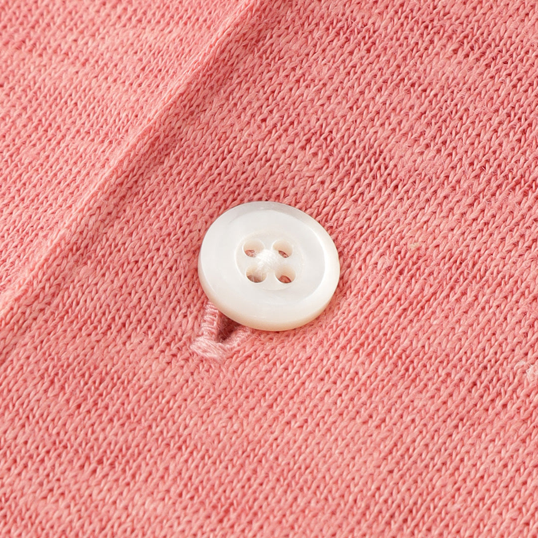 Linen Jersey Horizontal Collar Shirt: Flamingo