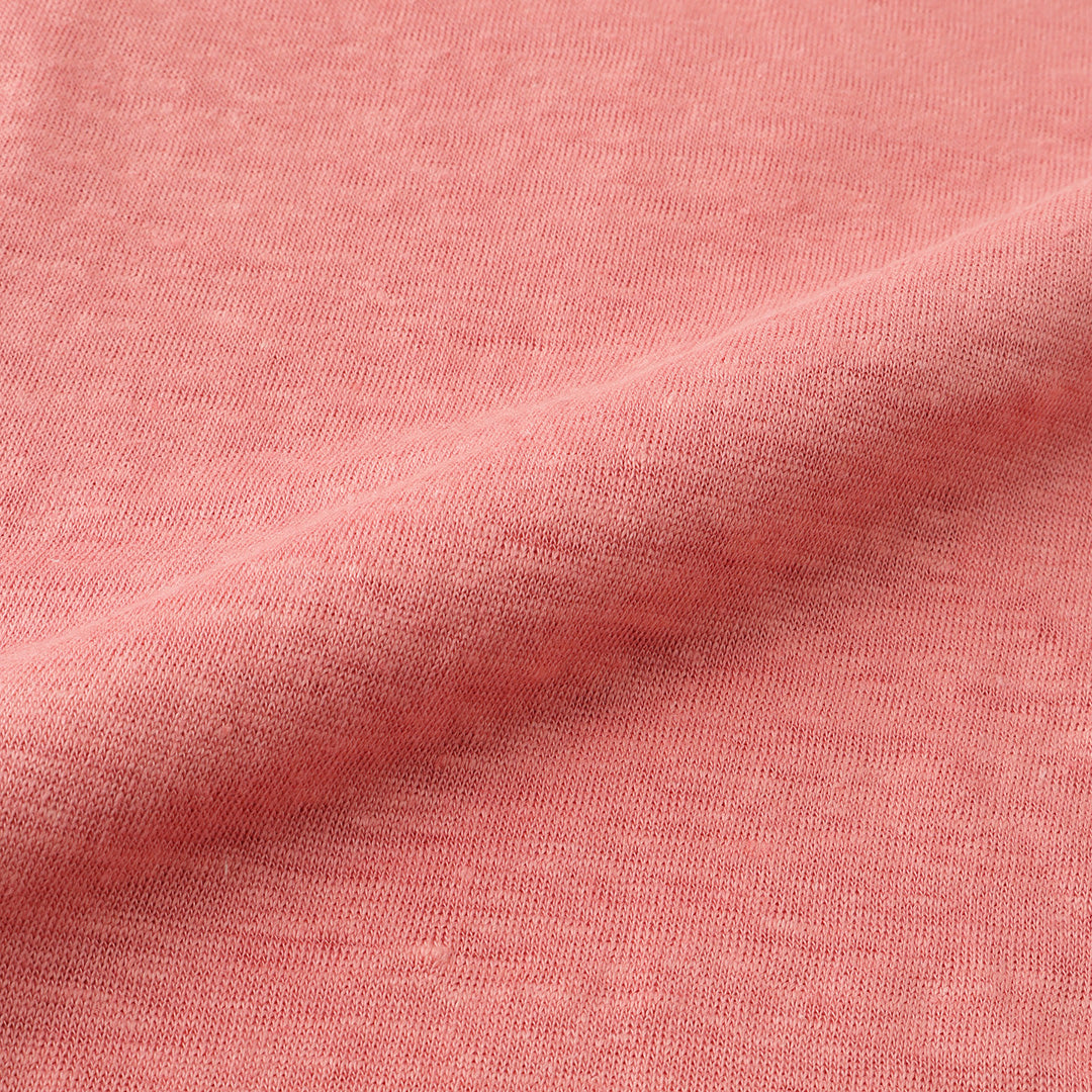 Linen Jersey Horizontal Collar Shirt: Flamingo