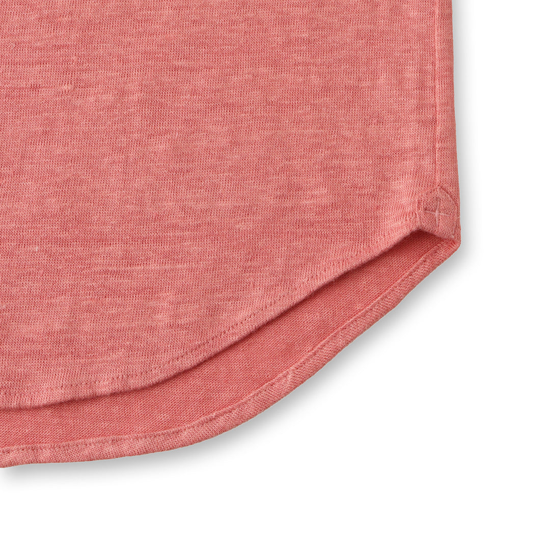 Linen Jersey Horizontal Collar Shirt: Flamingo