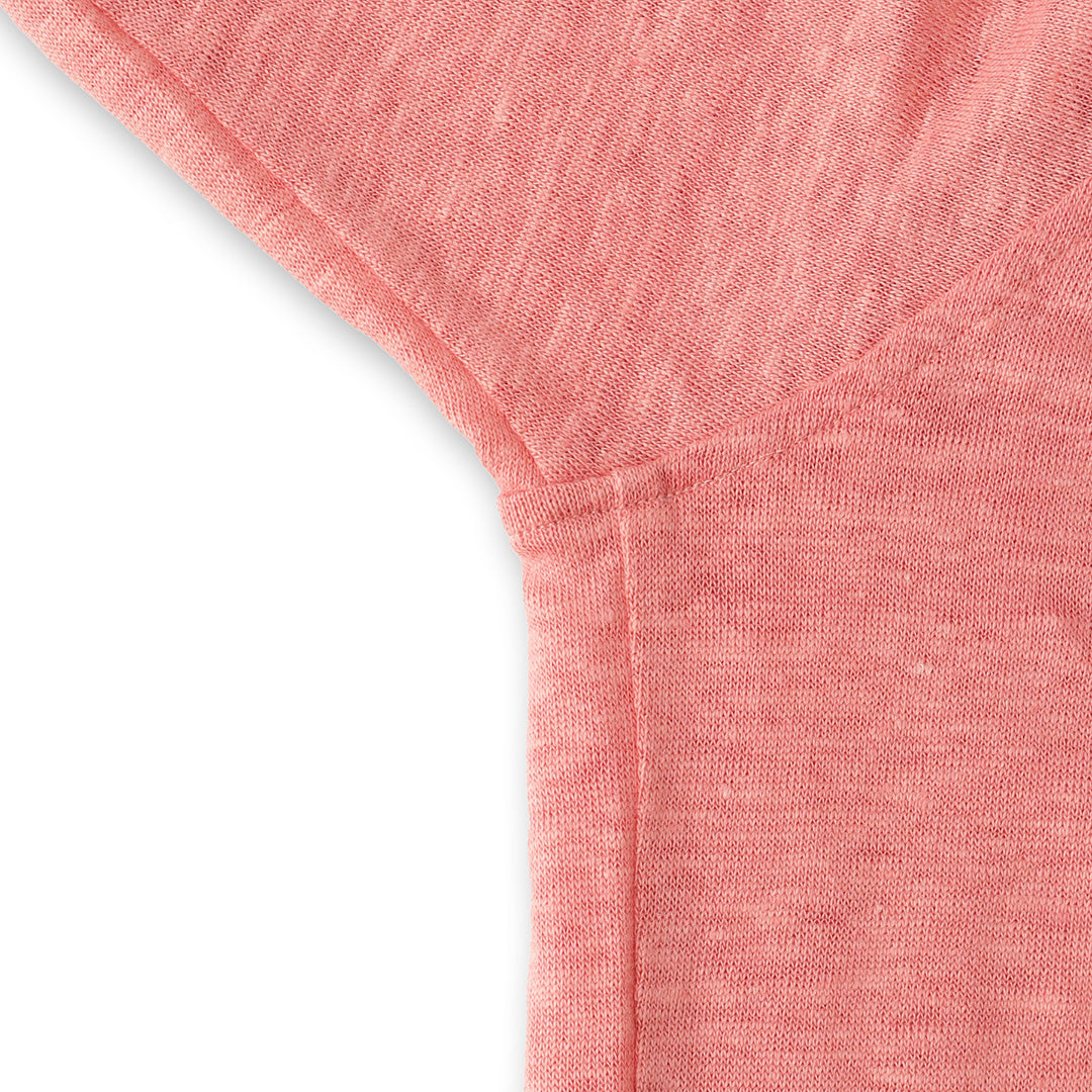 Linen Jersey Horizontal Collar Shirt: Flamingo