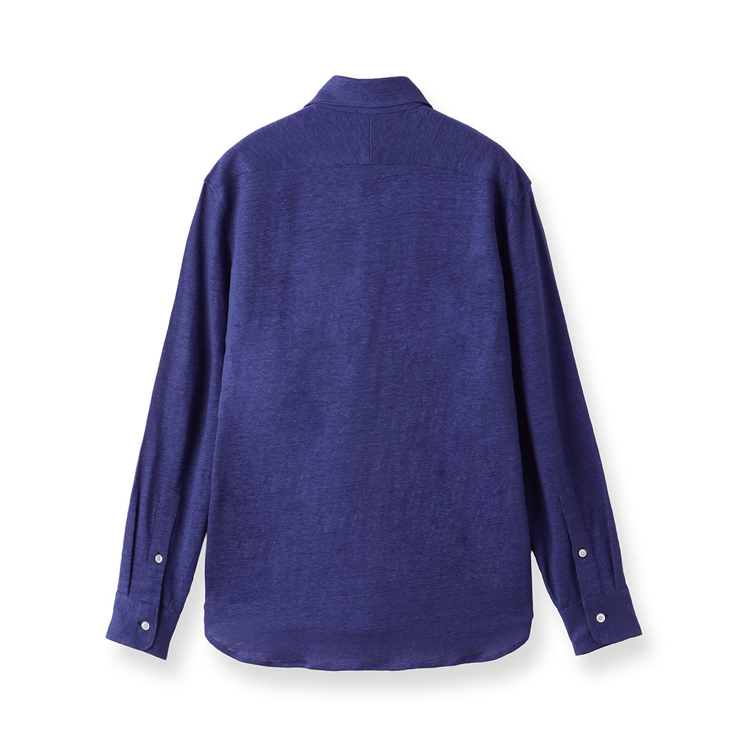 リネンジャージー ホリゾンタルカラーシャツ アイリス | ＋CLOTHET ONLINE