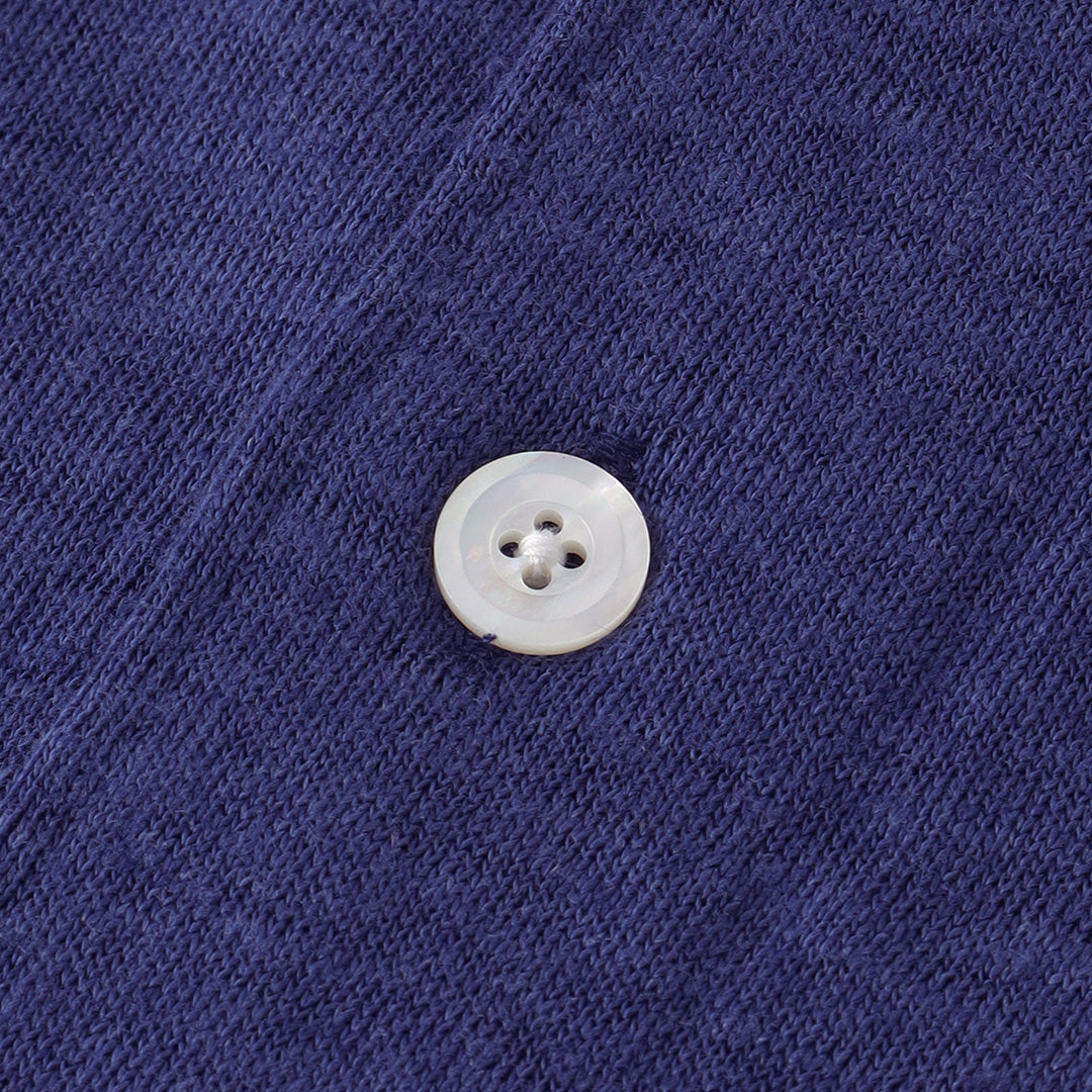 Linen Jersey Horizontal Collar Shirt: Iris