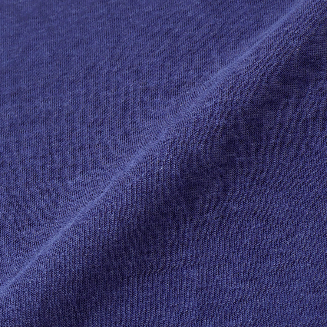 Linen Jersey Horizontal Collar Shirt: Iris