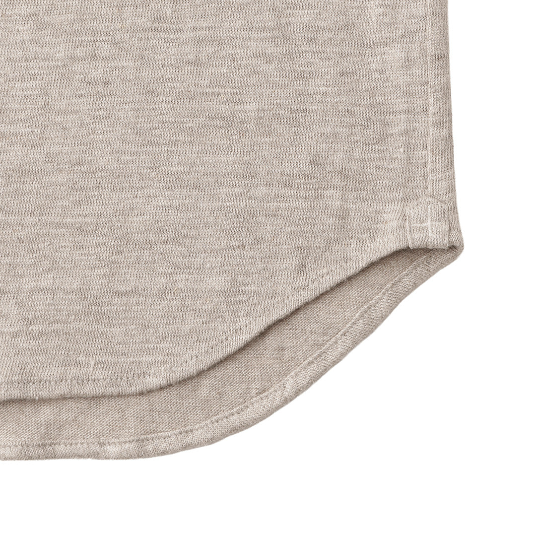 Linen Jersey Horizontal Collar Shirt: Natural