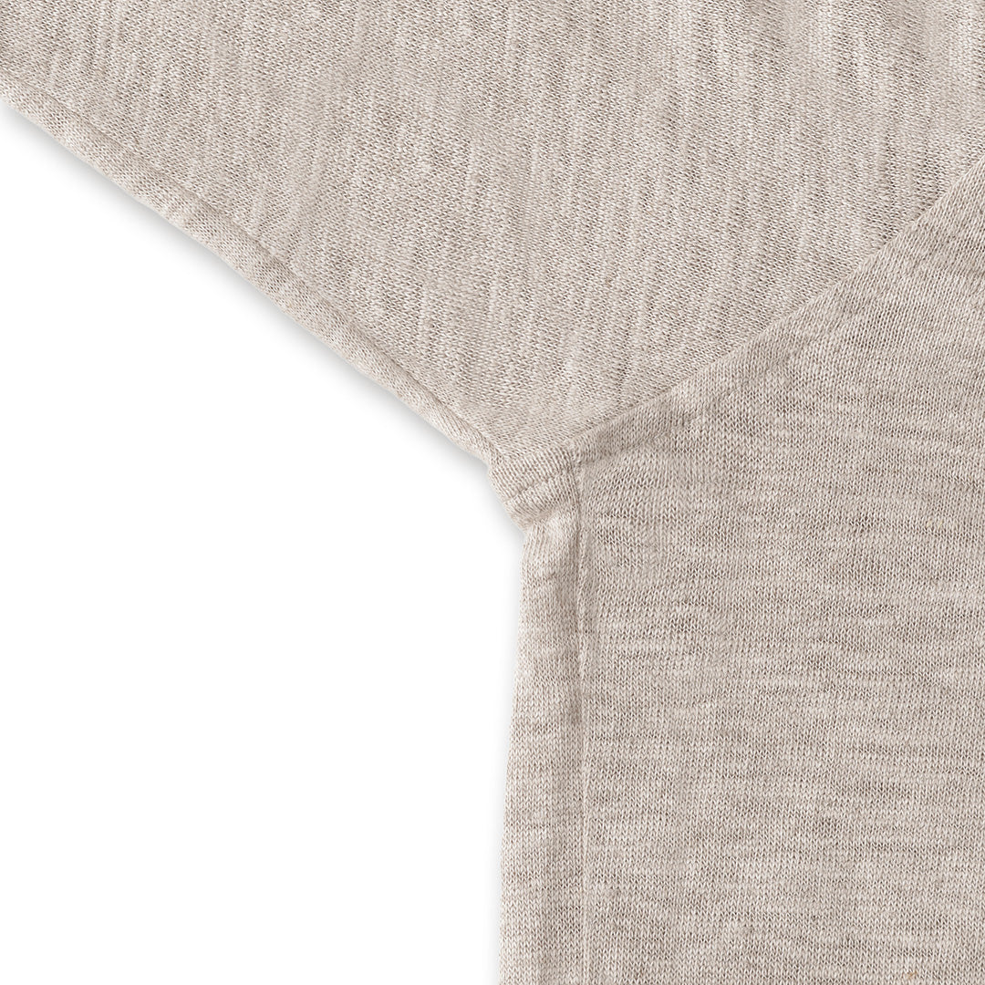 Linen Jersey Horizontal Collar Shirt: Natural