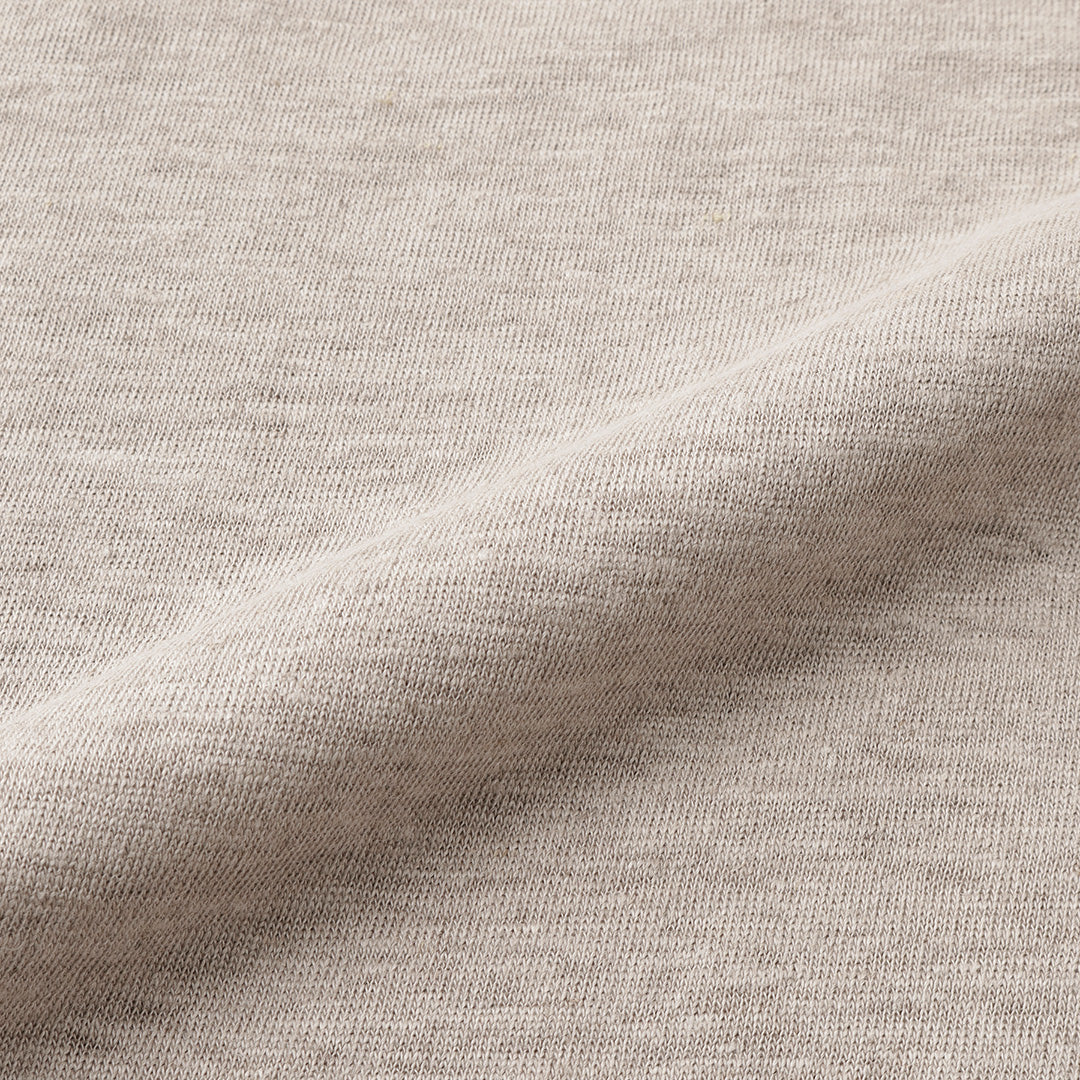 Linen Jersey Horizontal Collar Shirt: Natural