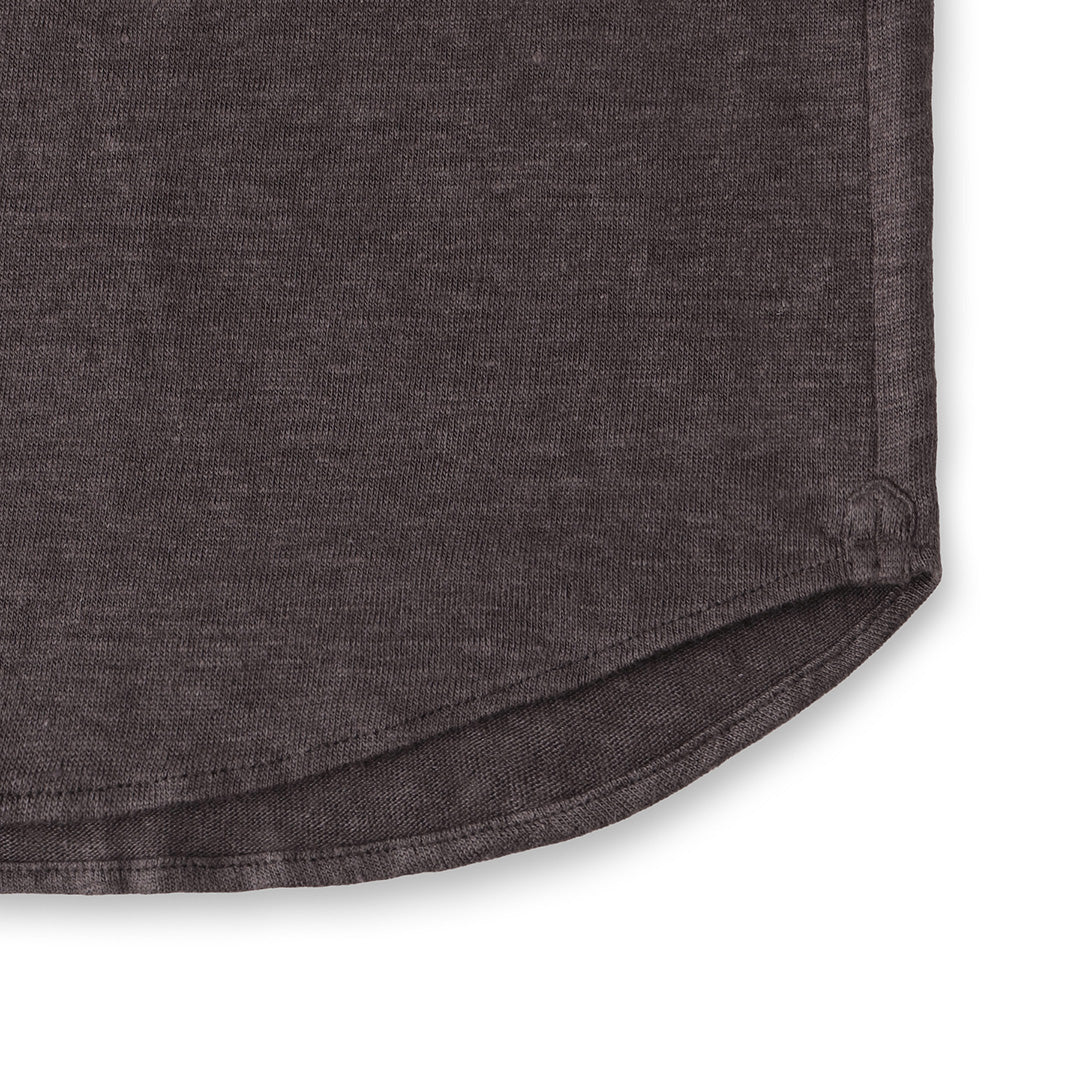 Linen Jersey Horizontal Collar Shirt: Oak