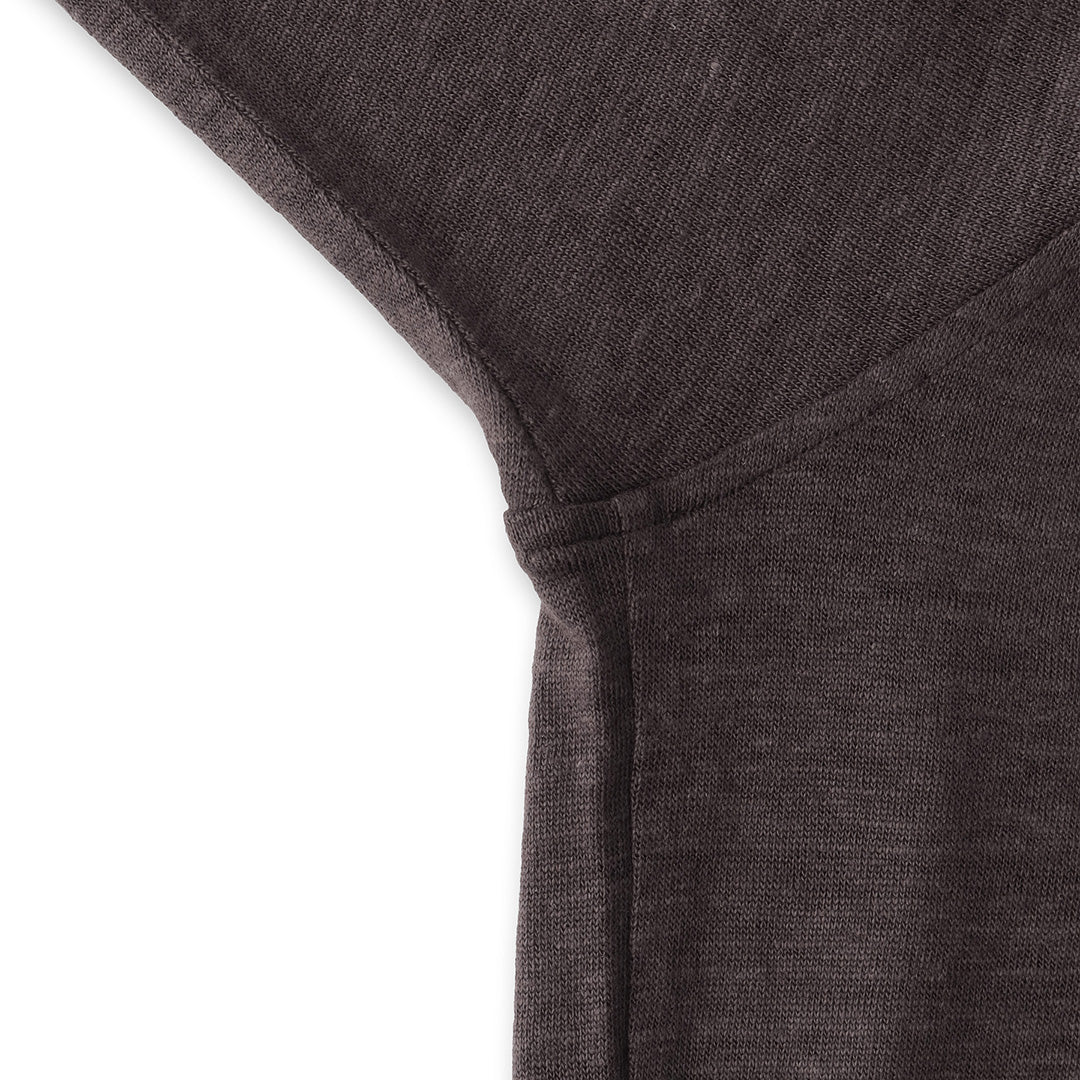 Linen Jersey Horizontal Collar Shirt: Oak