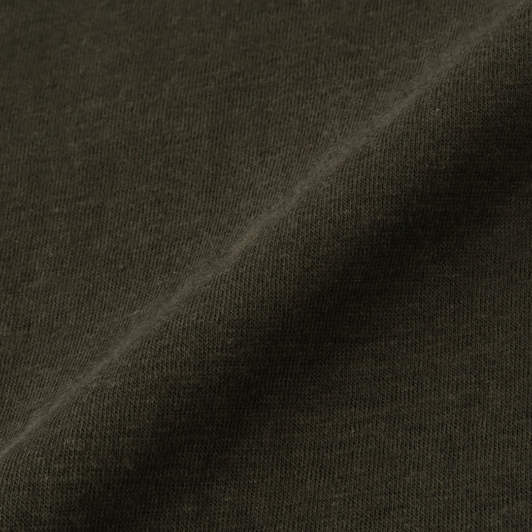 Linen Jersey Horizontal Collar Shirt: Olive