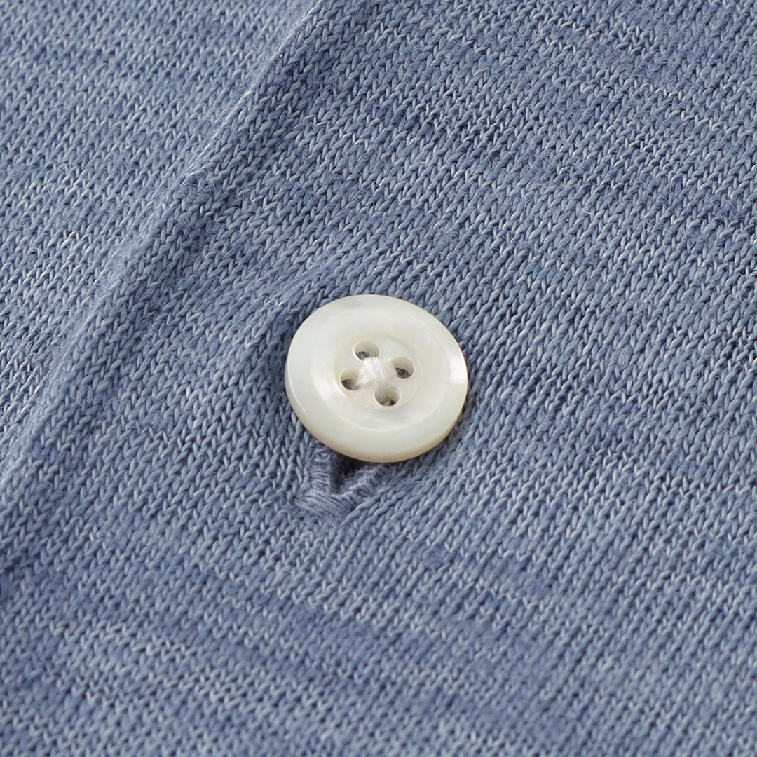 Linen Jersey Horizontal Collar Shirt: Slate Blue