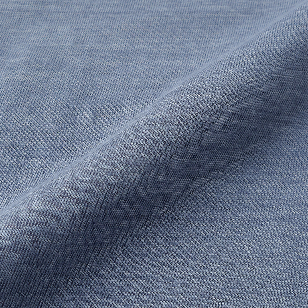 Linen Jersey Horizontal Collar Shirt: Slate Blue