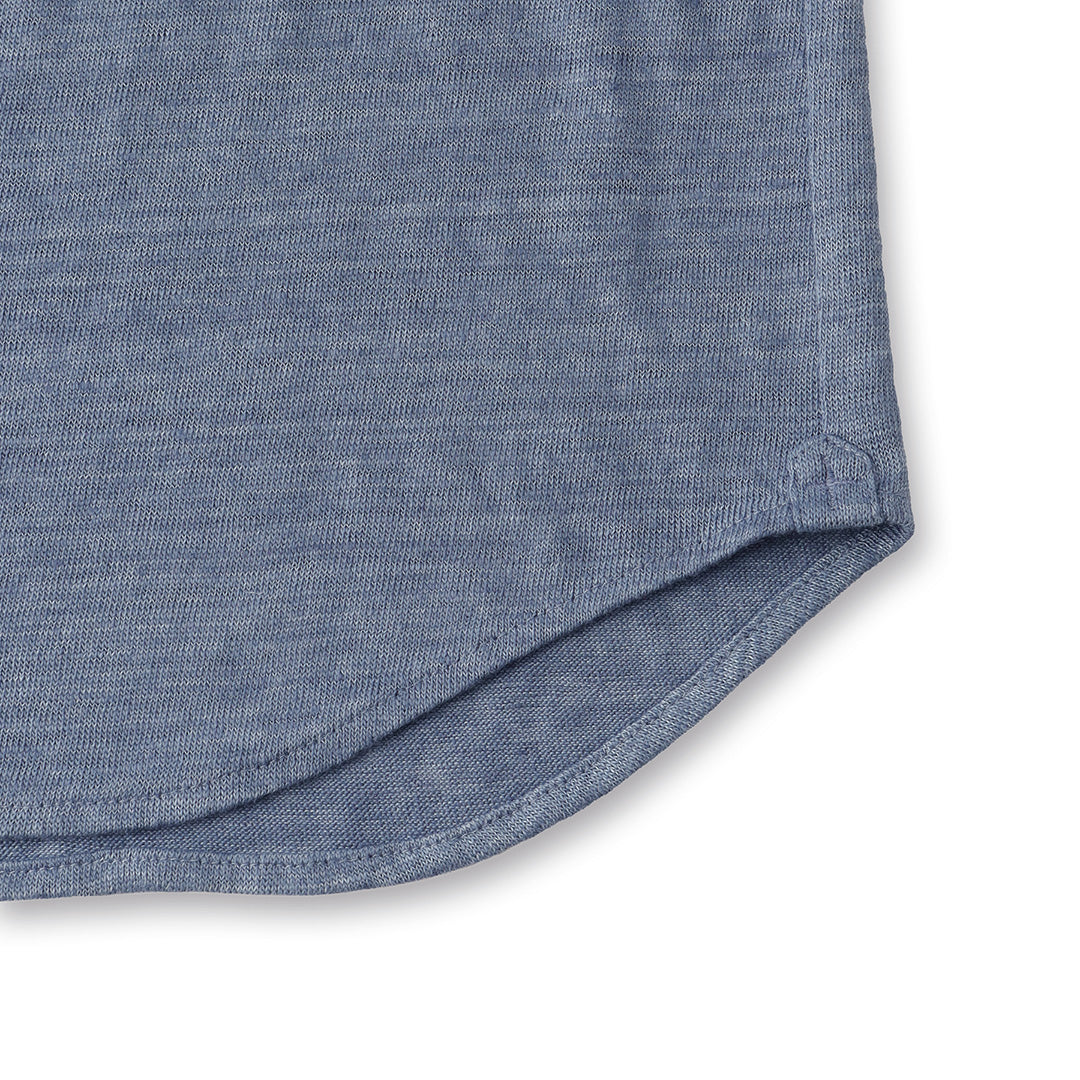 Linen Jersey Horizontal Collar Shirt: Slate Blue