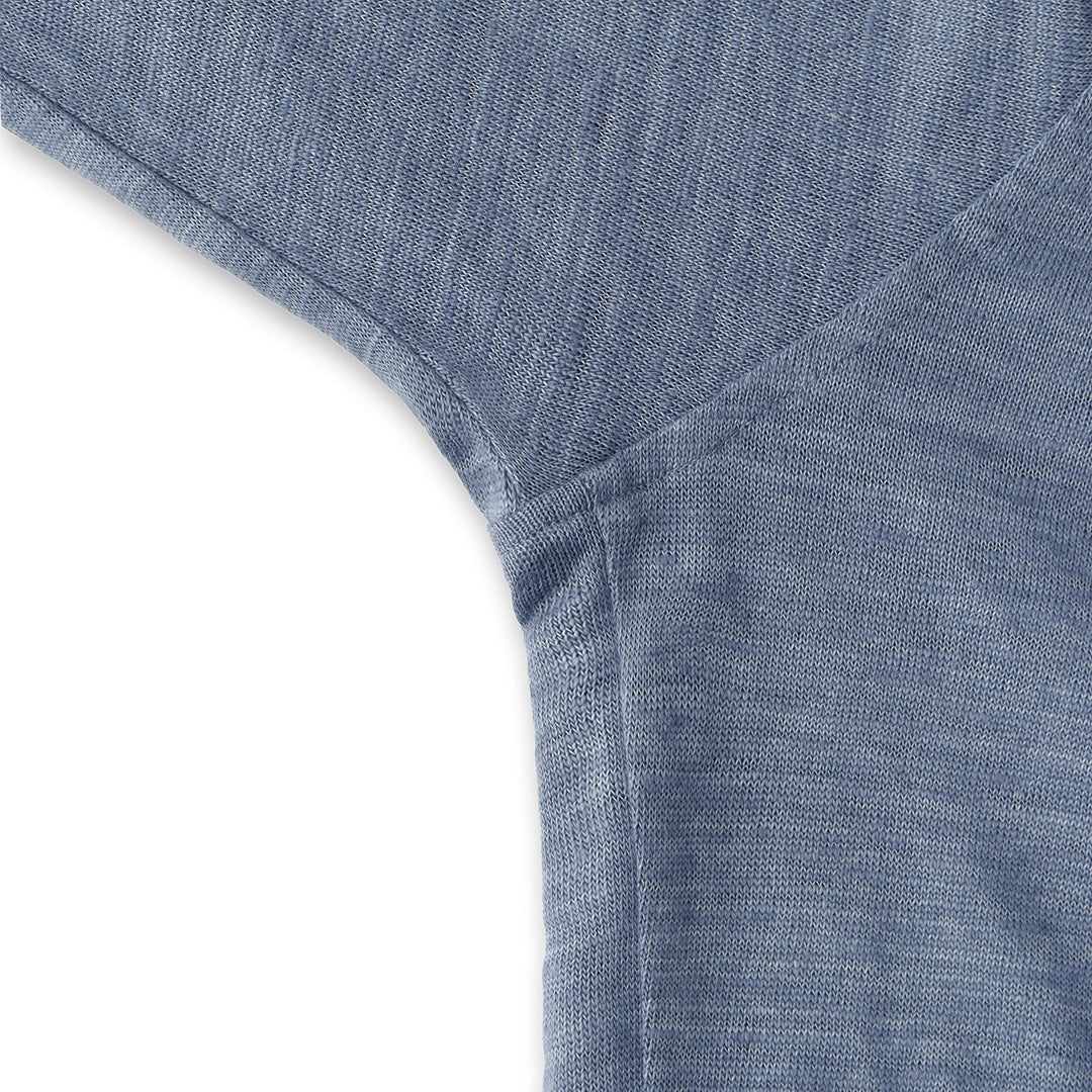 Linen Jersey Horizontal Collar Shirt: Slate Blue