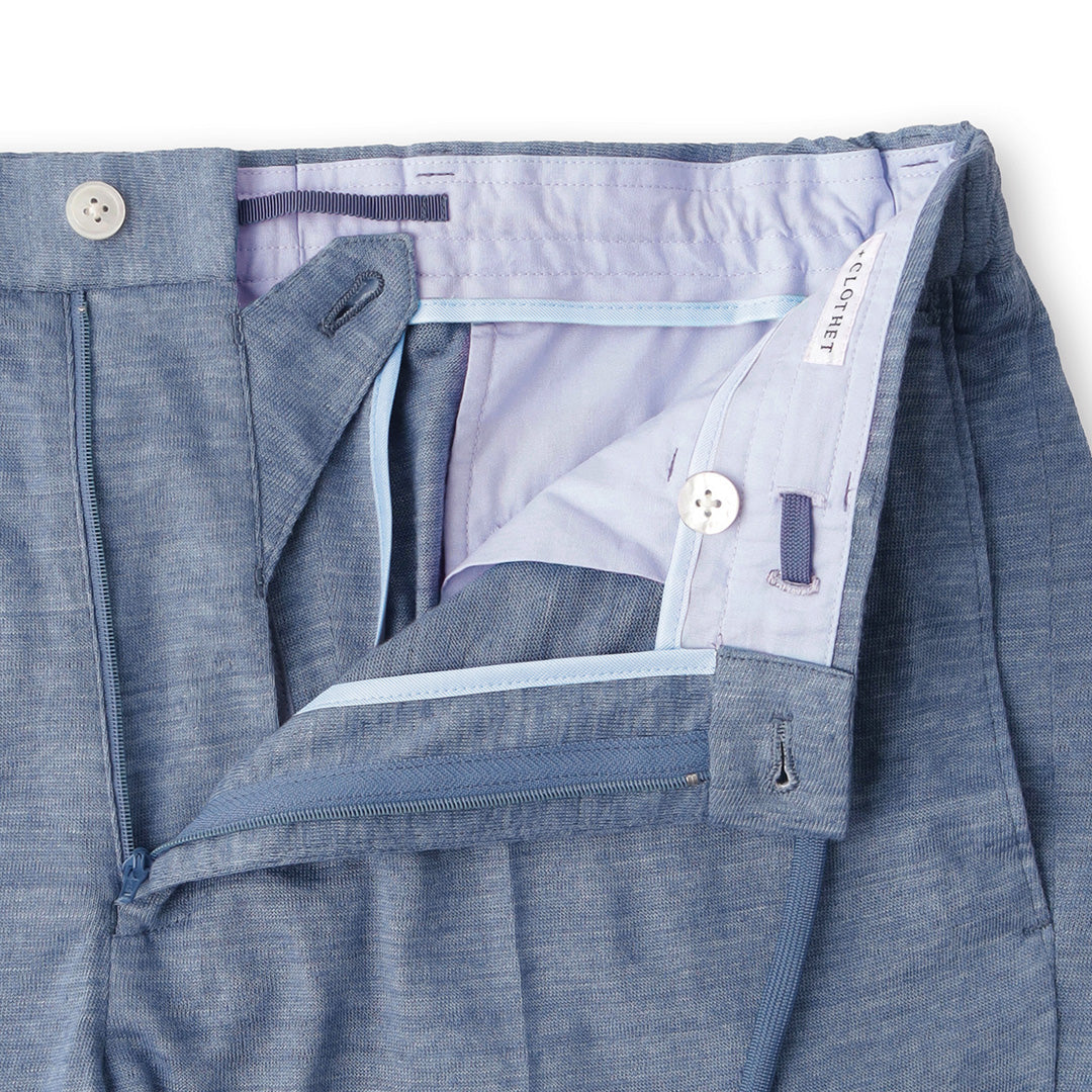 Linen Jersey Short Pants Color: Slate Blue