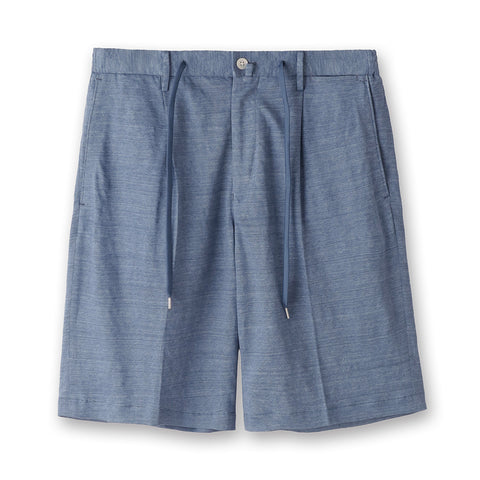 Linen Jersey Short Pants Color: Slate Blue