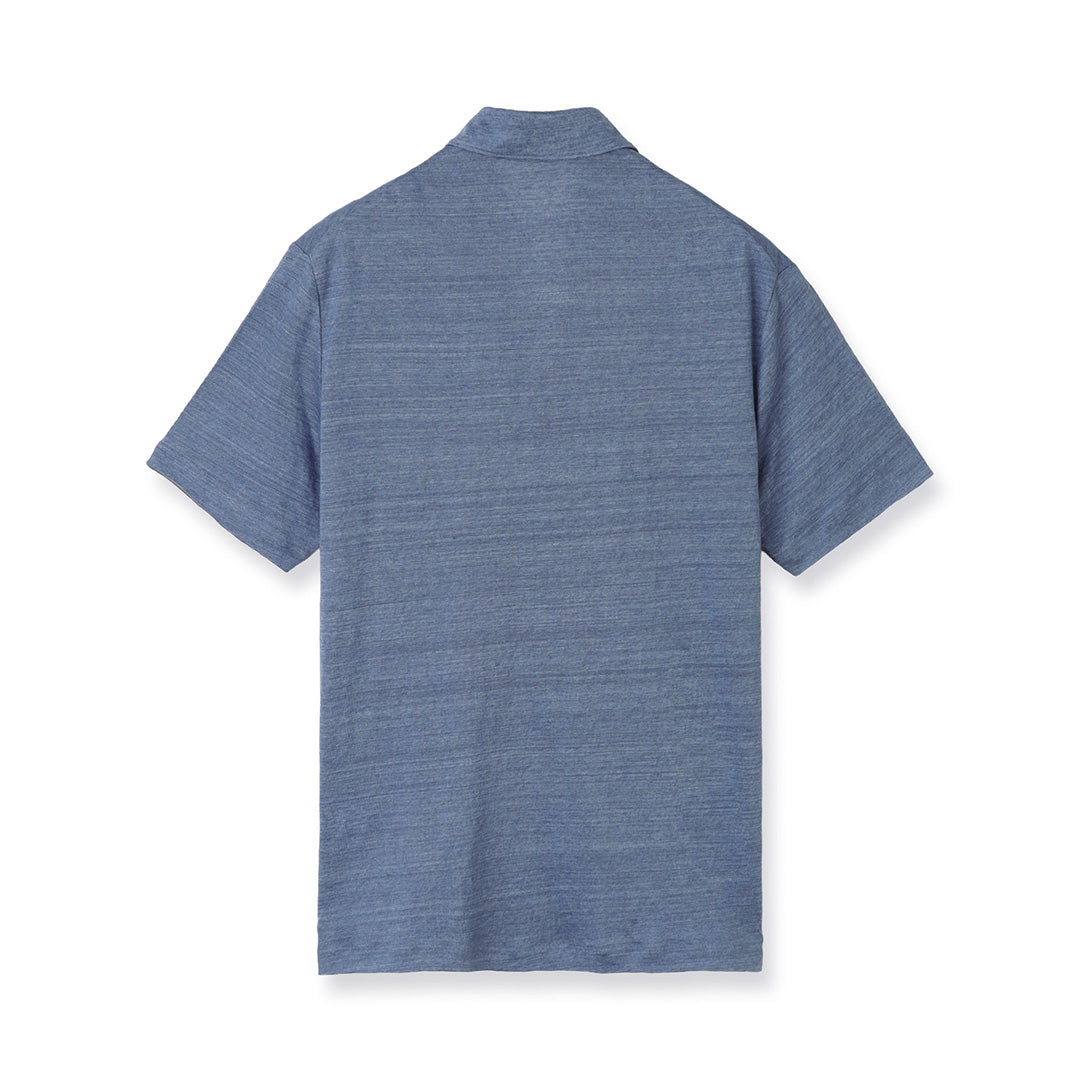 リネンジャージー スキッパーシャツ スレートブルー | ＋CLOTHET ONLINE