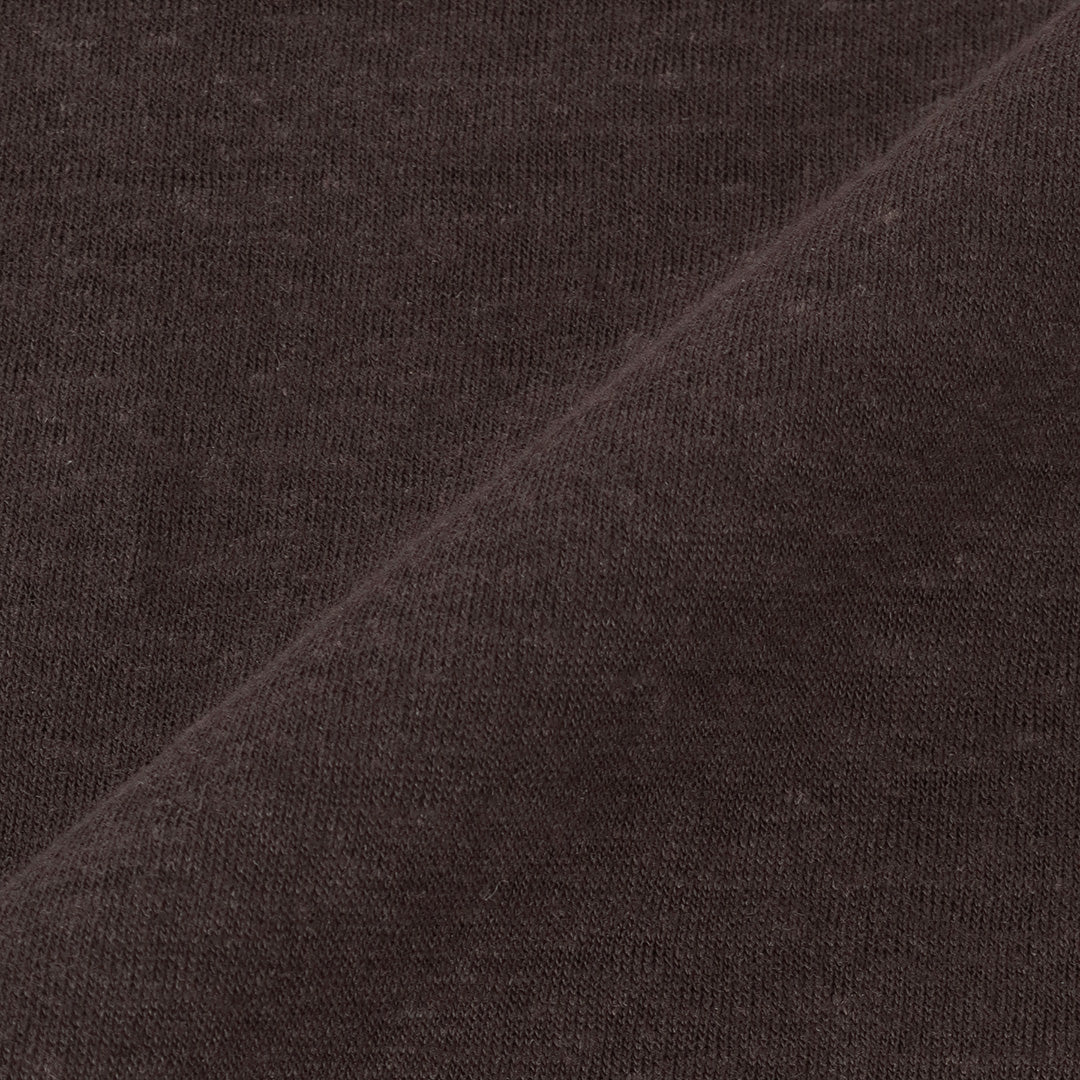 Linen Jersey Stand Collar Zip Up  Color: Oak