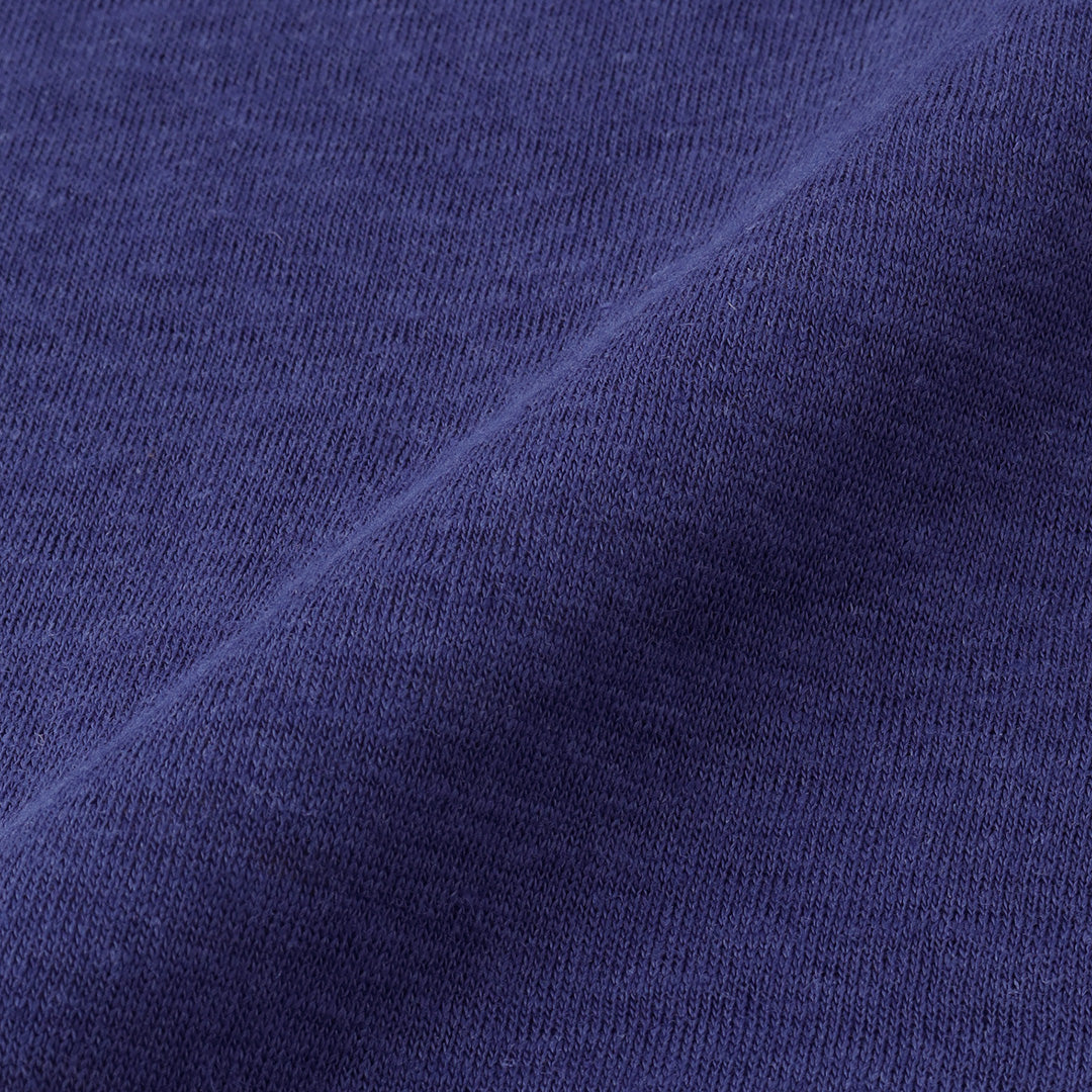 Linen Jersey Tailored Ribbed Hem T-shirt Color: Iris