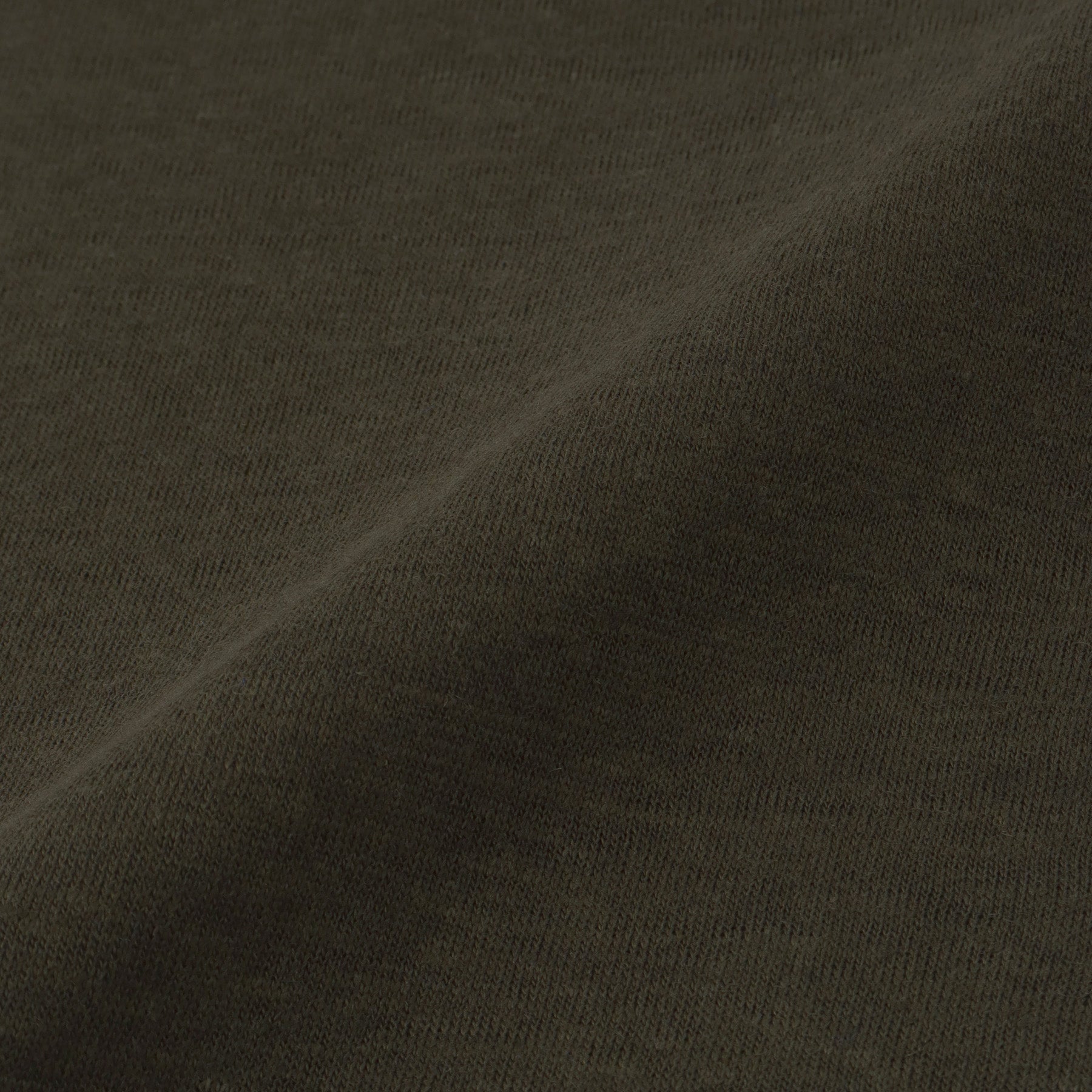 Linen Jersey Tailored Ribbed Hem T-shirt Color: Olive