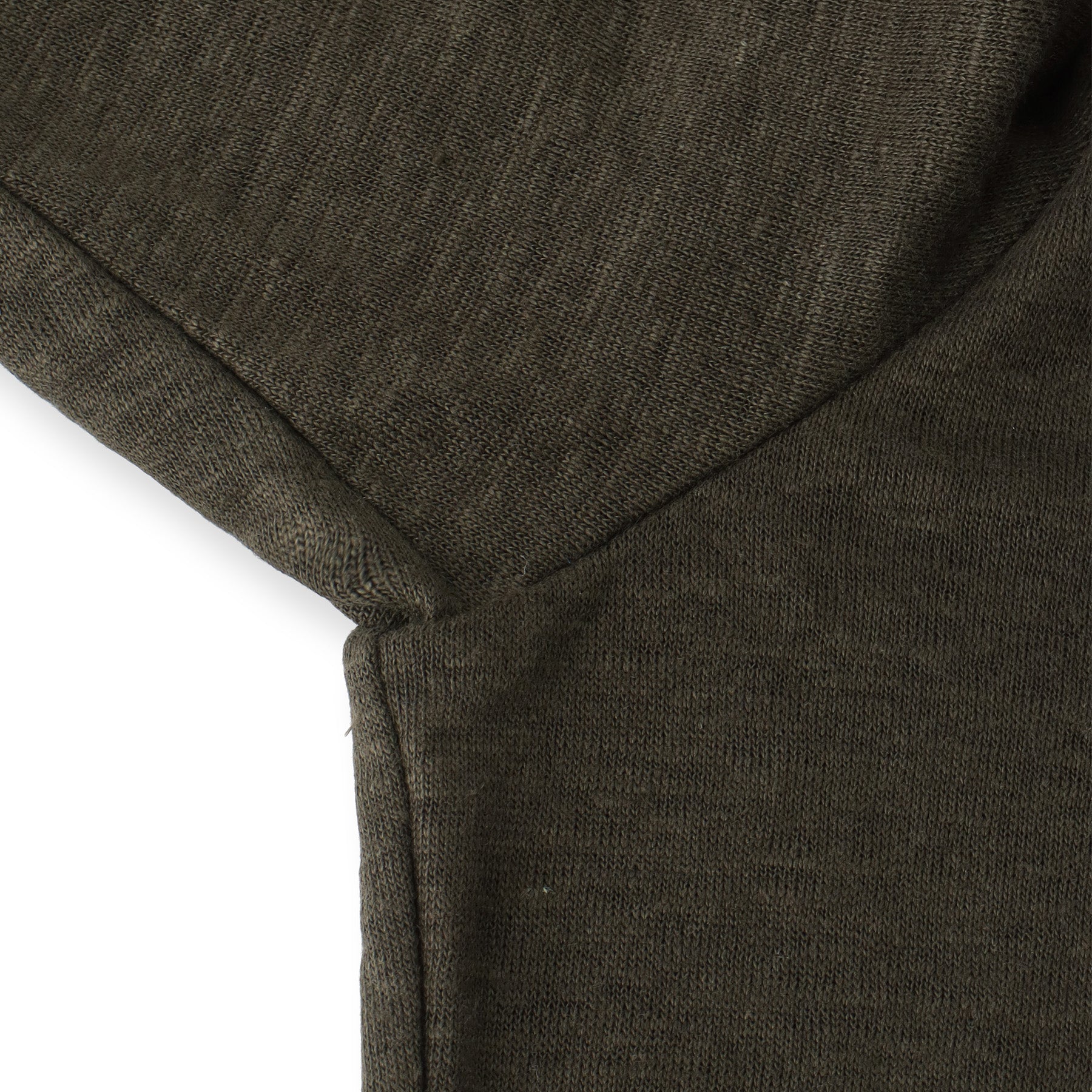 Linen Jersey Tailored Ribbed Hem T-shirt Color: Olive
