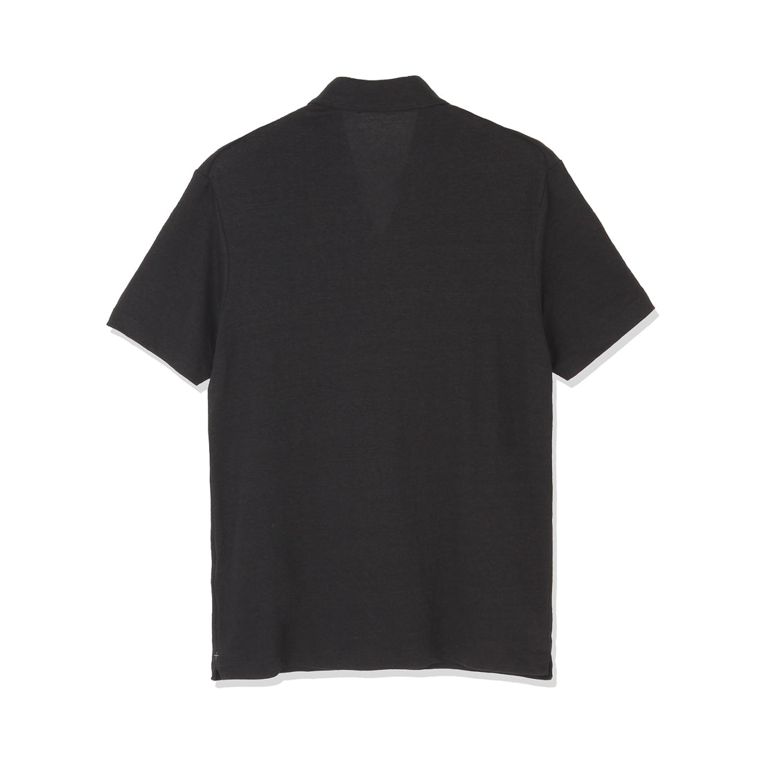 Linen Jersey Tailored Skipper Shirt Color: Black