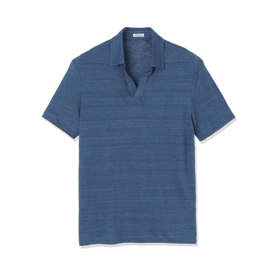 Linen Jersey Tailored Skipper Shirt Color: Blue