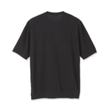 Linen Jersey Tailored Ribbed Hem T-shirt Color: Black
