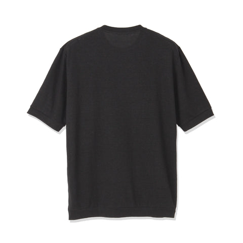 お礼や感謝伝えるプチギフト リネンジャージー テーラードリブドヘムTシャツ ブラック トップス