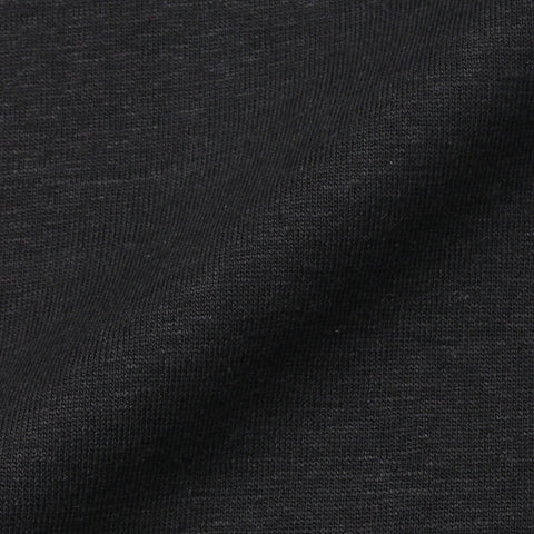 Linen Jersey Tailored Ribbed Hem T-shirt Color: Black