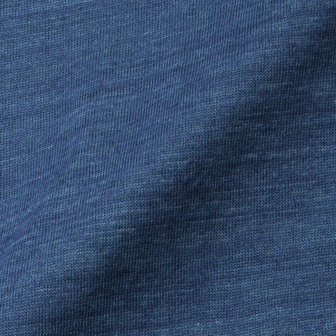 Linen Jersey Tailored Ribbed Hem T-shirt Color: Blue