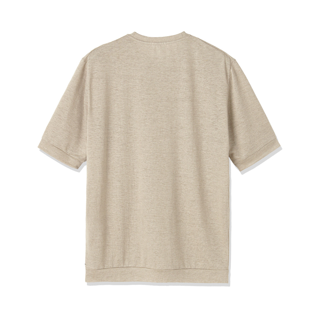 Linen Jersey Tailored Ribbed Hem T-shirt Color: Natural