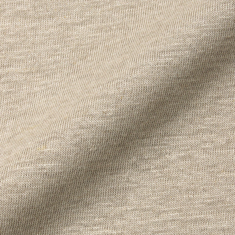 Linen Jersey Tailored Ribbed Hem T-shirt Color: Natural