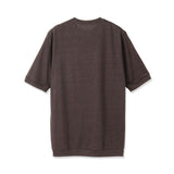 Linen Jersey Tailored Ribbed Hem T-shirt Color: Oak