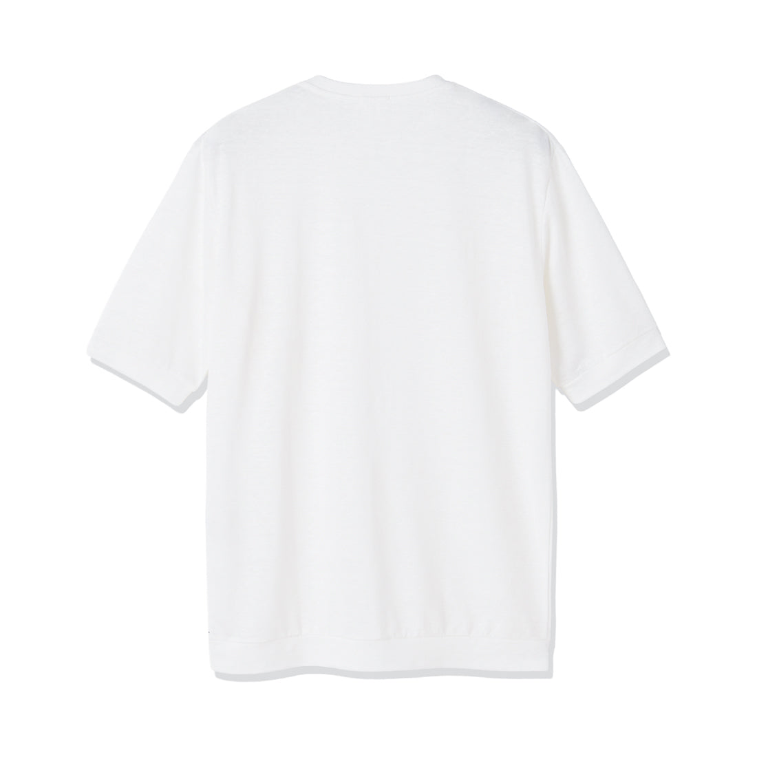 Linen Jersey Tailored Ribbed Hem T-shirt Color: Off White