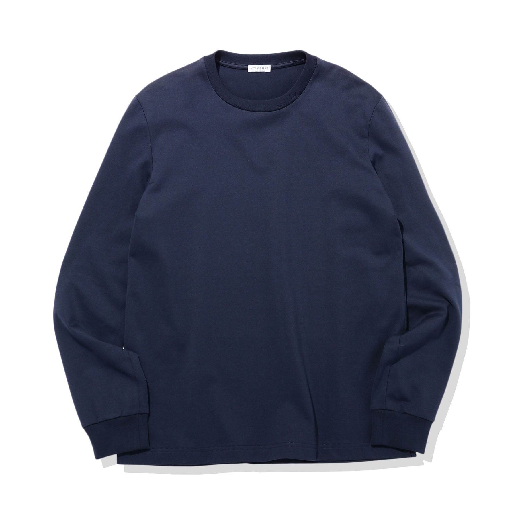 ハイブリッドコットンテーラードロングスリーブTシャツネイビーの商品画像
